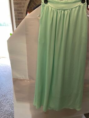 NYMPHE Mint Green Maxi Skirt with Gathered Waist